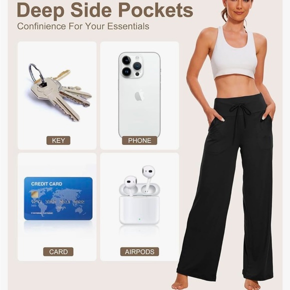 ❌SOLD❌Women's Wide-Leg High-Waisted Casual Pants with Pockets - Picture 6 of 15